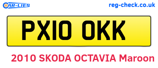 PX10OKK are the vehicle registration plates.
