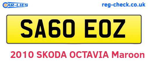 SA60EOZ are the vehicle registration plates.