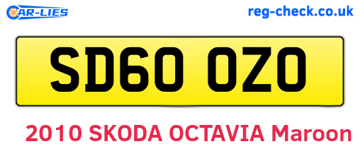 SD60OZO are the vehicle registration plates.