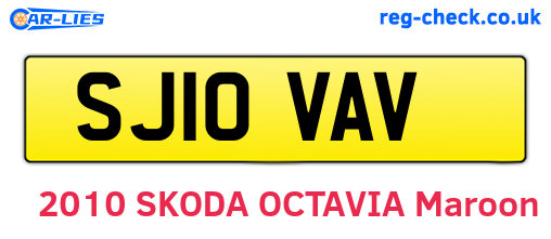 SJ10VAV are the vehicle registration plates.