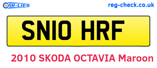 SN10HRF are the vehicle registration plates.