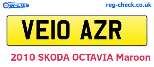 VE10AZR are the vehicle registration plates.