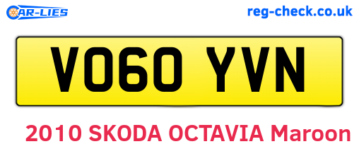 VO60YVN are the vehicle registration plates.