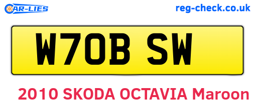 W70BSW are the vehicle registration plates.