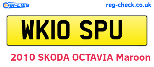 WK10SPU are the vehicle registration plates.