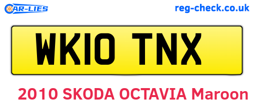 WK10TNX are the vehicle registration plates.