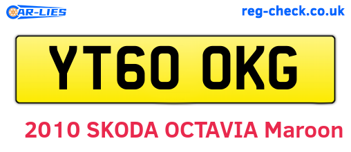 YT60OKG are the vehicle registration plates.