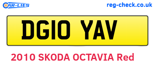 DG10YAV are the vehicle registration plates.