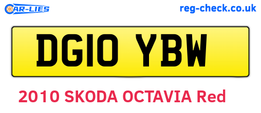 DG10YBW are the vehicle registration plates.
