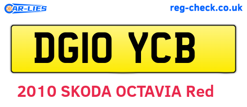 DG10YCB are the vehicle registration plates.