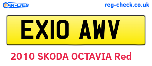 EX10AWV are the vehicle registration plates.
