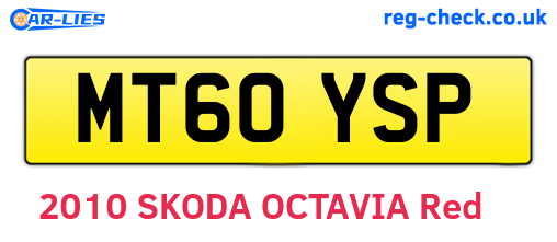 MT60YSP are the vehicle registration plates.