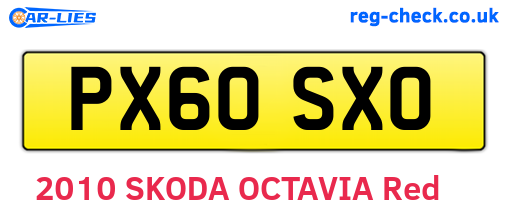 PX60SXO are the vehicle registration plates.
