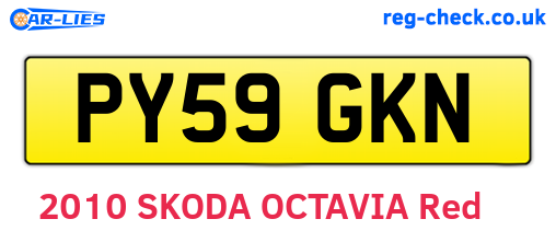 PY59GKN are the vehicle registration plates.