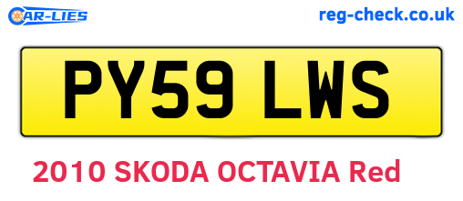 PY59LWS are the vehicle registration plates.