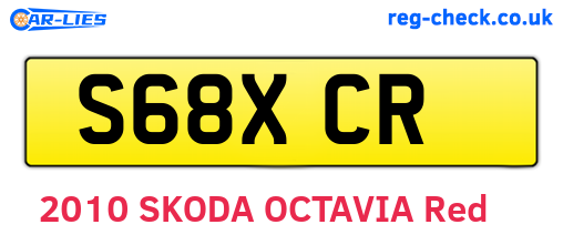 S68XCR are the vehicle registration plates.