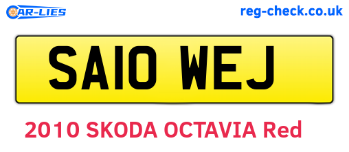 SA10WEJ are the vehicle registration plates.