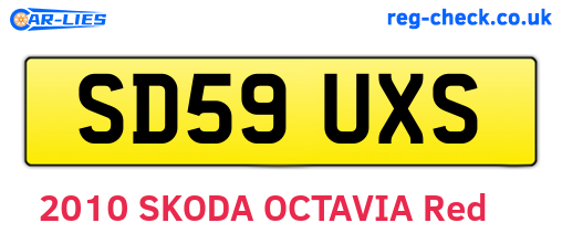 SD59UXS are the vehicle registration plates.