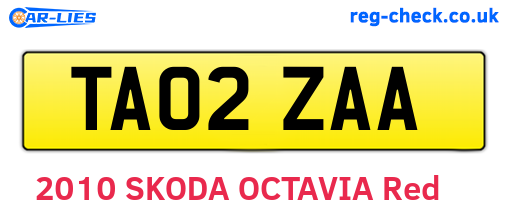 TA02ZAA are the vehicle registration plates.