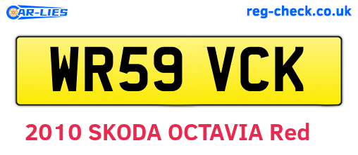 WR59VCK are the vehicle registration plates.