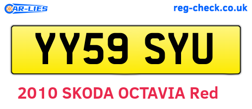 YY59SYU are the vehicle registration plates.