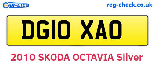 DG10XAO are the vehicle registration plates.