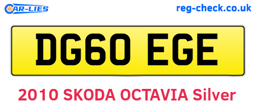 DG60EGE are the vehicle registration plates.