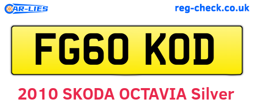 FG60KOD are the vehicle registration plates.