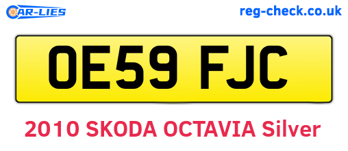 OE59FJC are the vehicle registration plates.