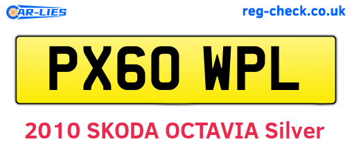 PX60WPL are the vehicle registration plates.