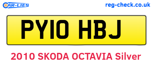 PY10HBJ are the vehicle registration plates.