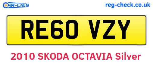 RE60VZY are the vehicle registration plates.