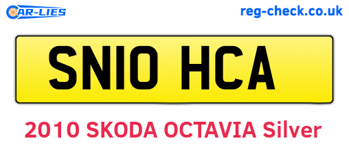 SN10HCA are the vehicle registration plates.