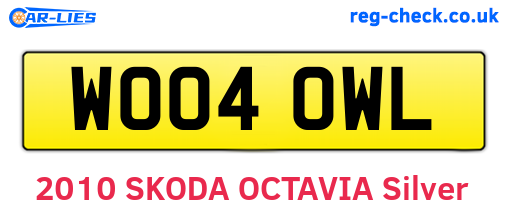 WO04OWL are the vehicle registration plates.