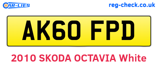 AK60FPD are the vehicle registration plates.