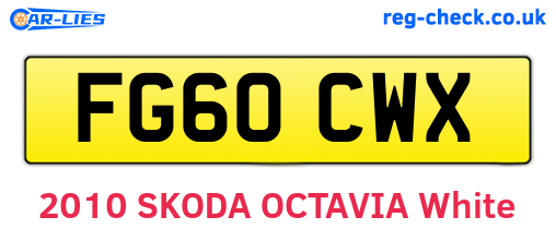 FG60CWX are the vehicle registration plates.