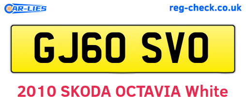 GJ60SVO are the vehicle registration plates.