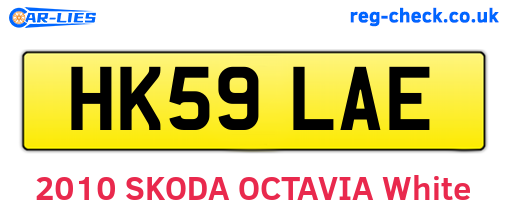 HK59LAE are the vehicle registration plates.