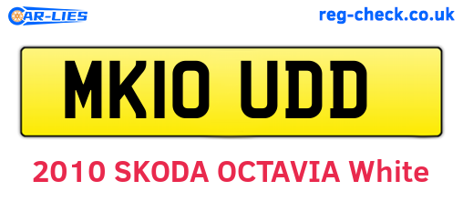 MK10UDD are the vehicle registration plates.