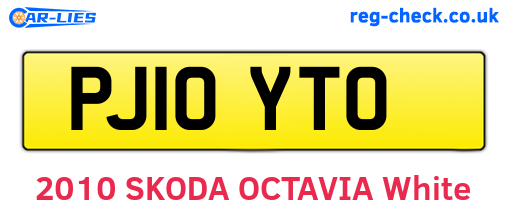 PJ10YTO are the vehicle registration plates.