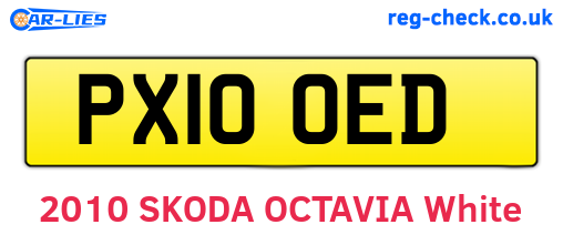 PX10OED are the vehicle registration plates.