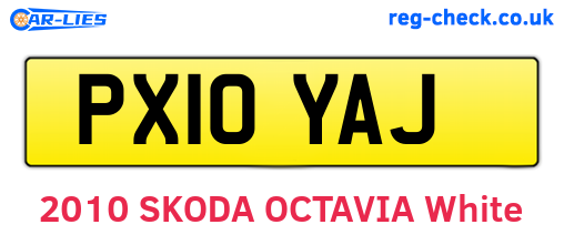 PX10YAJ are the vehicle registration plates.