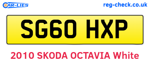 SG60HXP are the vehicle registration plates.