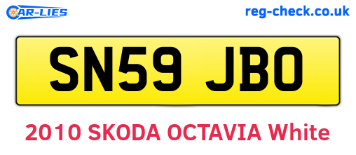 SN59JBO are the vehicle registration plates.
