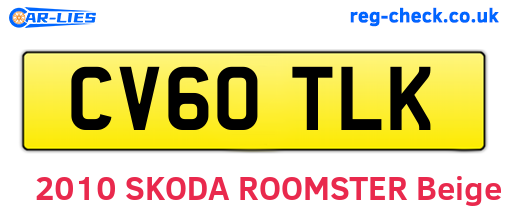 CV60TLK are the vehicle registration plates.
