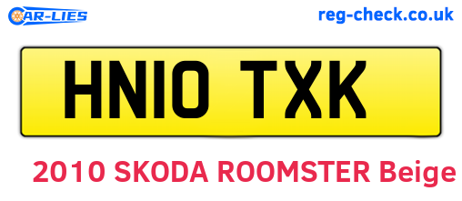 HN10TXK are the vehicle registration plates.