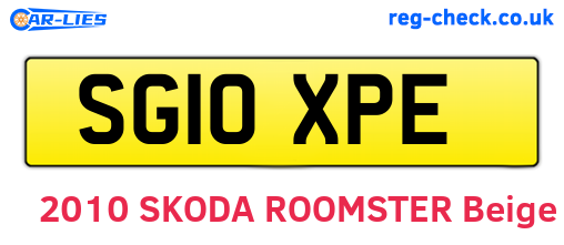 SG10XPE are the vehicle registration plates.