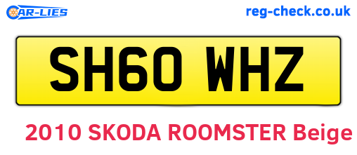 SH60WHZ are the vehicle registration plates.