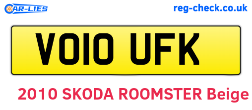 VO10UFK are the vehicle registration plates.