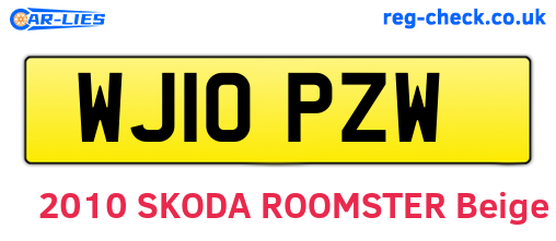 WJ10PZW are the vehicle registration plates.